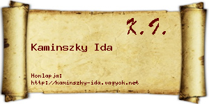 Kaminszky Ida névjegykártya