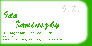 ida kaminszky business card